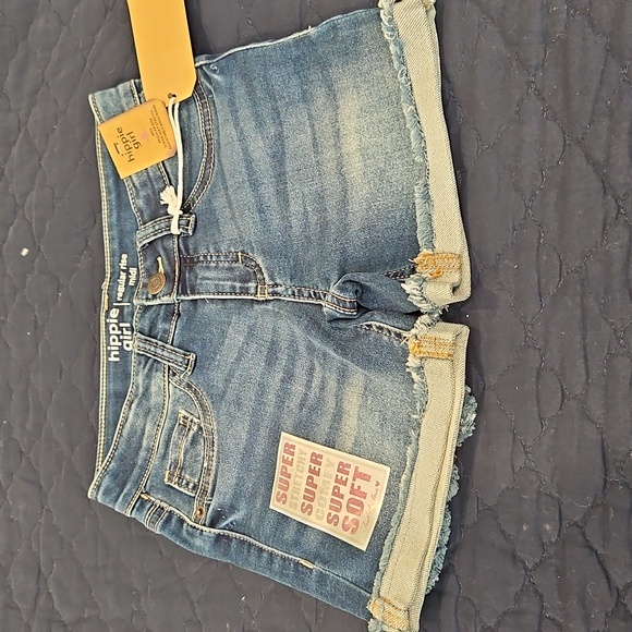 Light Wash Blue Cut-Off Denim Shorts - Picture 1 of 5